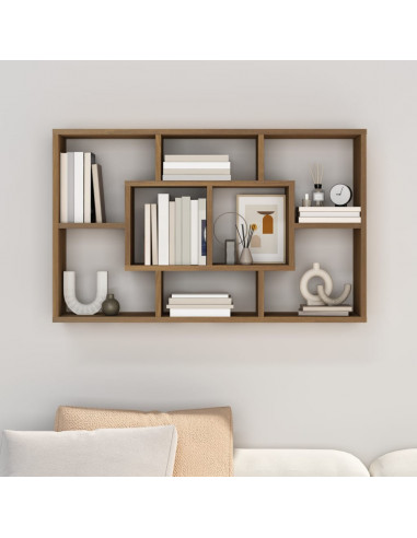 Mensola a Muro Rovere Marrone 85x16x52,5cm in Legno Multistrato