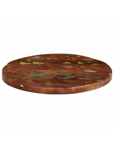 Piano per Tavolo Ø 70x2,5 cm Rotondo Legno Massello di Recupero