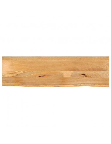 Piano Tavolo Bordi Vivi 110x20x2,5cm in Legno Massello di Mango
