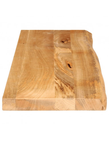 Piano Tavolo Bordi Vivi 110x20x2,5cm in Legno Massello di Mango