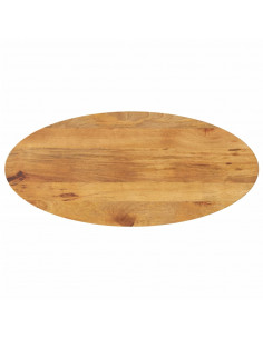 Piano Tavolo 140x50x3,8 cm Ovale in Legno Massello di Mango 2