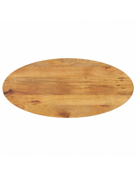 Piano Tavolo 140x50x3,8 cm Ovale in Legno Massello di Mango