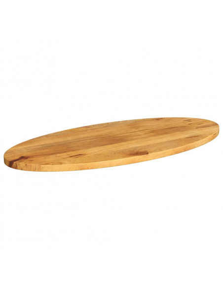 Piano Tavolo 140x50x3,8 cm Ovale in Legno Massello di Mango