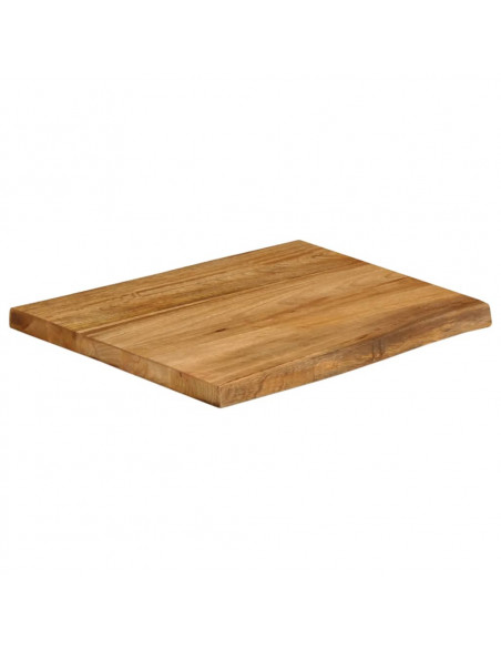 Piano Tavolo 40x40x2,5 cm Bordi Vivi in Legno Massello di Mango