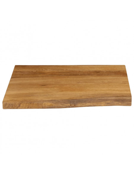 Piano Tavolo 40x40x2,5 cm Bordi Vivi in Legno Massello di Mango