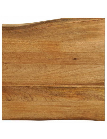 Piano per Tavolo 60x60x3,8cm Bordi Vivi in Legno Massello Mango