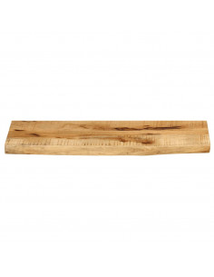 Piano Tavolo 80x40x2,5 cm Bordi Vivi Legno di Mango Grezzo 2