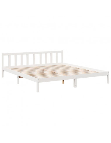 Letto Extra Lungo senza Materasso Bianco 180x210 cm in Pino