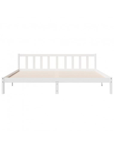 Letto Extra Lungo senza Materasso Bianco 180x210 cm in Pino
