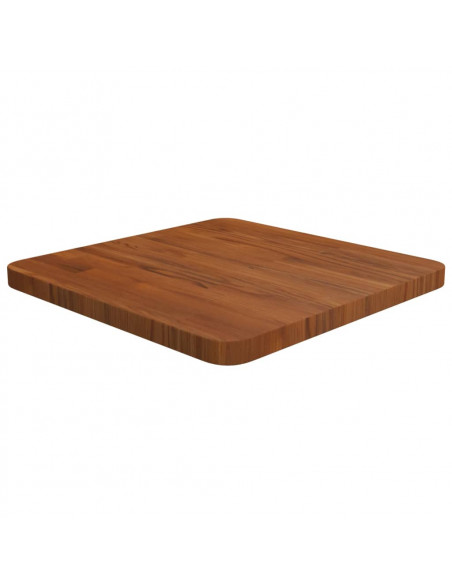 Piano Tavolo Quadrato Marrone Scuro 40x40x2,5cm Rovere Trattato