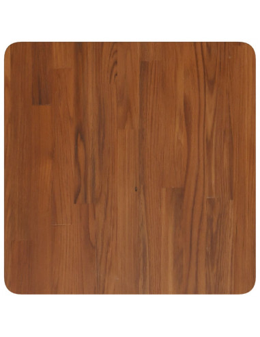 Piano Tavolo Quadrato Marrone Scuro 50x50x4cm Rovere Trattato