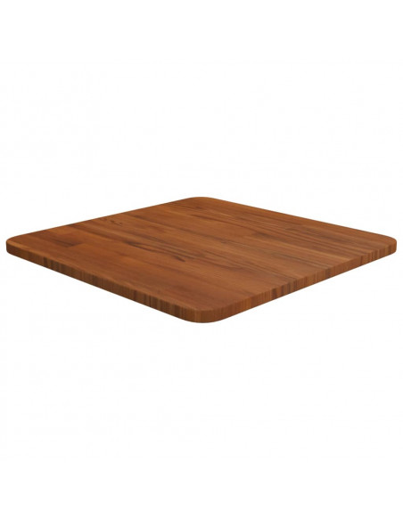 Piano Tavolo Quadrato Marrone Scuro 40x40x1,5cm Rovere Trattato