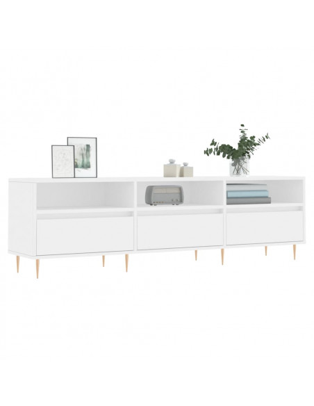 Mobile Porta TV Bianco 150x30x44,5 cm in Legno Multistrato