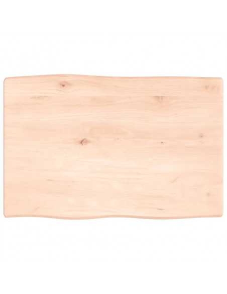 Piano per Tavolo 60x40x2 cm in Rovere Non Trattato Bordi Vivi