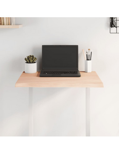 Piano per Tavolo 60x40x2 cm in Rovere Non Trattato Bordi Vivi