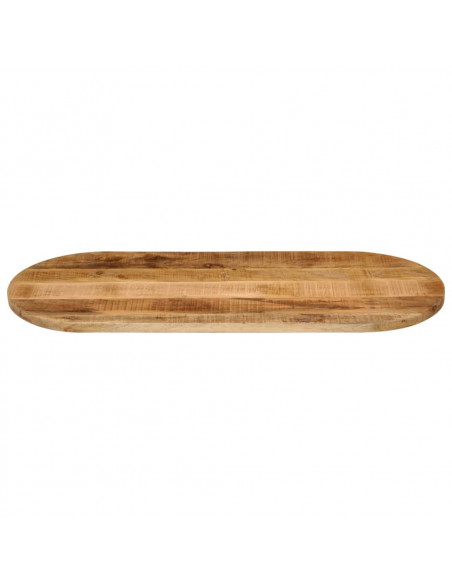 Piano Tavolo 100x50x2,5 cm Ovale Legno Massello Grezzo di Mango
