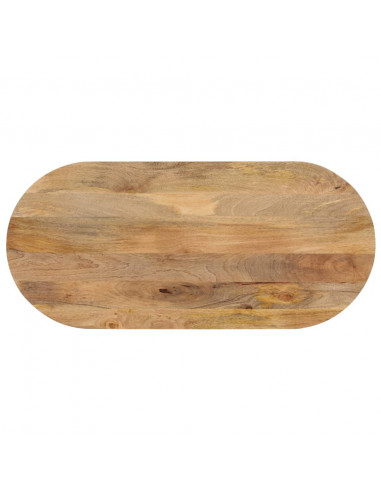 Piano Tavolo 110x50x2,5 cm Ovale in Legno Massello di Mango