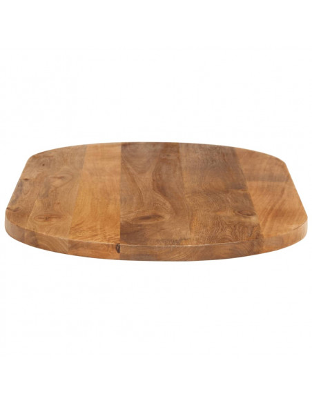 Piano Tavolo 100x50x2,5 cm Ovale in Legno Massello di Mango