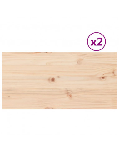Piani Tavolo 2 pz 80x40x1,7 cm Rettangolare Legno Massello Pino