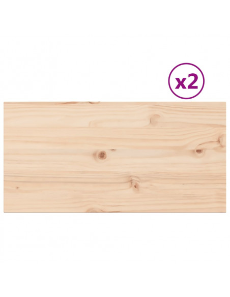 Piani Tavolo 2 pz 80x40x2,5 cm Rettangolare Legno Massello Pino