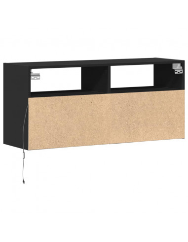 Mobile TV a Parete con Luci LED Nero 100x31x45 cm