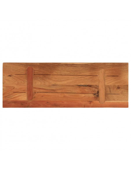 Piano Tavolo 80x40x3,8 cm Rettangolare Legno Massello Acacia