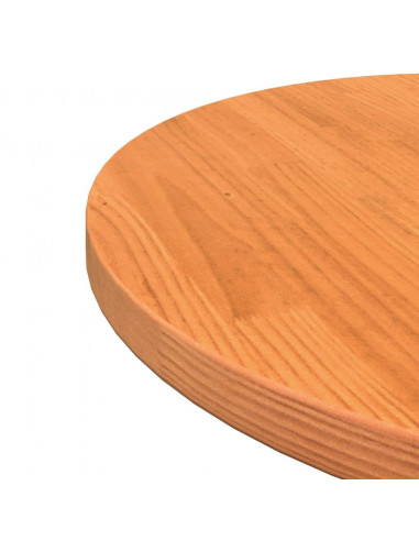 Piano Tavolo Rotondo Marrone Cera Ø50x2,5cm Legno Massello Pino
