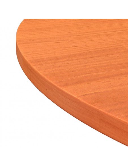 Piano Tavolo Rotondo Marrone Cera Ø90x2,5cm Legno Massello Pino