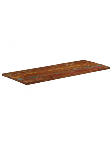 Piano Tavolo 140x50x3,8 cm Rettangolare in Massello di Recupero