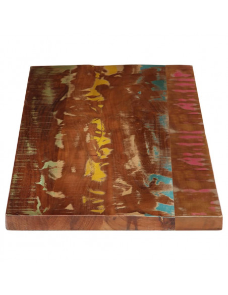 Piano Tavolo 140x50x3,8 cm Rettangolare in Massello di Recupero