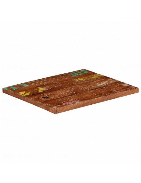 Piano Tavolo 60x50x3,8 cm Rettangolare in Massello di Recupero