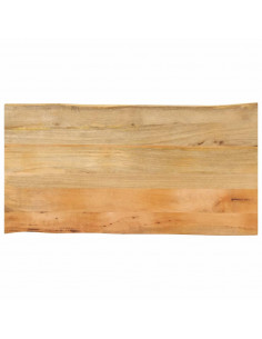 Piano Tavolo 100x60x2,5 cm Bordi Vivi in Legno Massello Mango 2