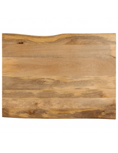 Piano Tavolo 100x80x2,5 cm Bordi Vivi in Legno Massello Mango 2