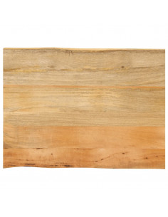 Piano per Tavolo 70x60x3,8cm Bordi Vivi in Legno Massello Mango 2