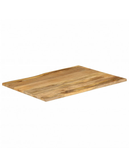 Piano per Tavolo 90x80x3,8cm Bordi Vivi in Legno Massello Mango