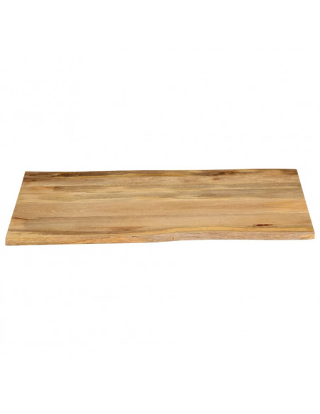 Piano per Tavolo 90x80x3,8cm Bordi Vivi in Legno Massello Mango