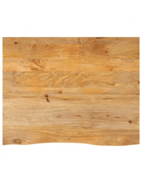 Piano Tavolo Bordi Vivi 100x80x2,5 cm Legno Massello di Mango