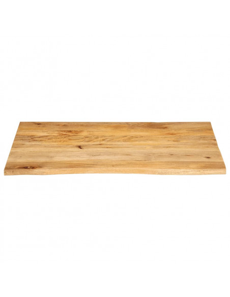Piano Tavolo Bordi Vivi 100x80x2,5 cm Legno Massello di Mango