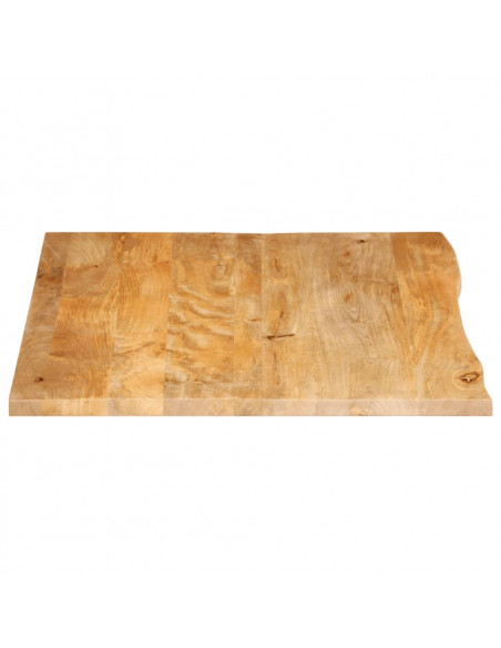 Piano Tavolo Bordi Vivi 100x80x2,5 cm Legno Massello di Mango