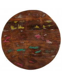 Piano per Tavolo Ø 50x3,8 cm Rotondo Legno Massello di Recupero 2