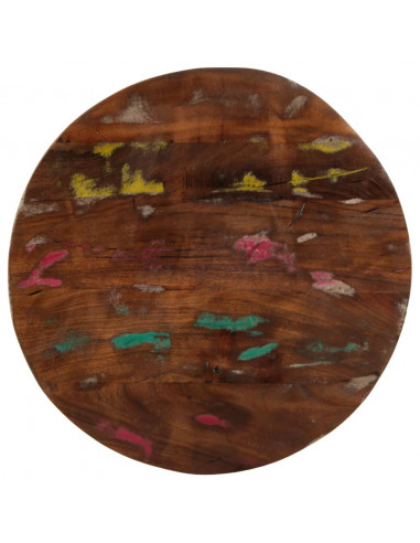 Piano per Tavolo Ø 50x3,8 cm Rotondo Legno Massello di Recupero