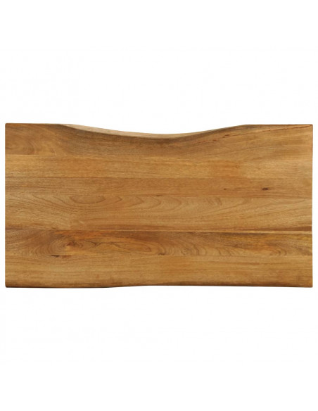 Piano Tavolo 100x60x2,5 cm Bordi Vivi in Legno Massello Mango