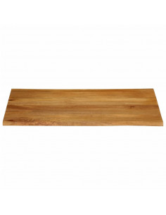 Piano Tavolo 100x80x2,5 cm Bordi Vivi in Legno Massello Mango 2