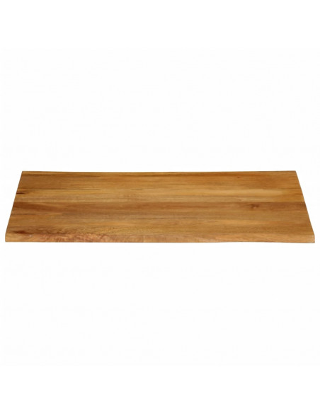 Piano Tavolo 100x80x2,5 cm Bordi Vivi in Legno Massello Mango