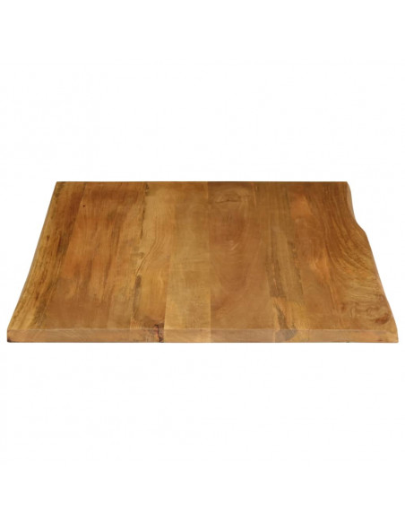 Piano Tavolo 100x80x2,5 cm Bordi Vivi in Legno Massello Mango