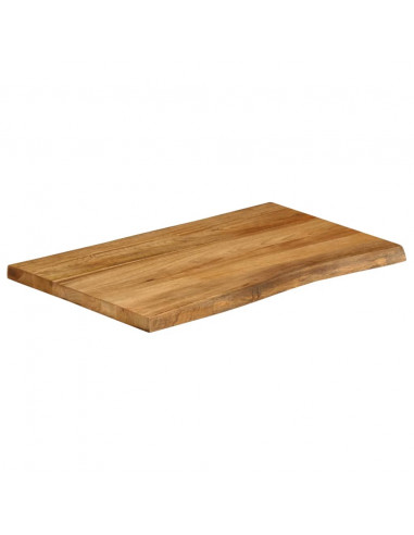 Piano per Tavolo 70x60x3,8cm Bordi Vivi in Legno Massello Mango