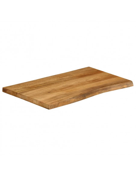 Piano per Tavolo 70x60x3,8cm Bordi Vivi in Legno Massello Mango
