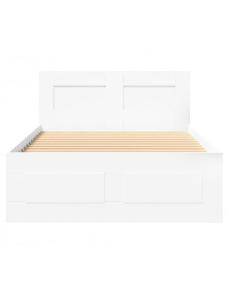 Giroletto con Testiera Bianco 75x190 cm in Legno Multistrato