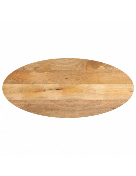 Piano Tavolo 80x40x3,8 cm Ovale in Legno Massello di Mango