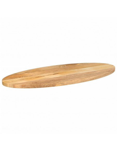 Piano Tavolo 80x40x3,8 cm Ovale in Legno Massello di Mango